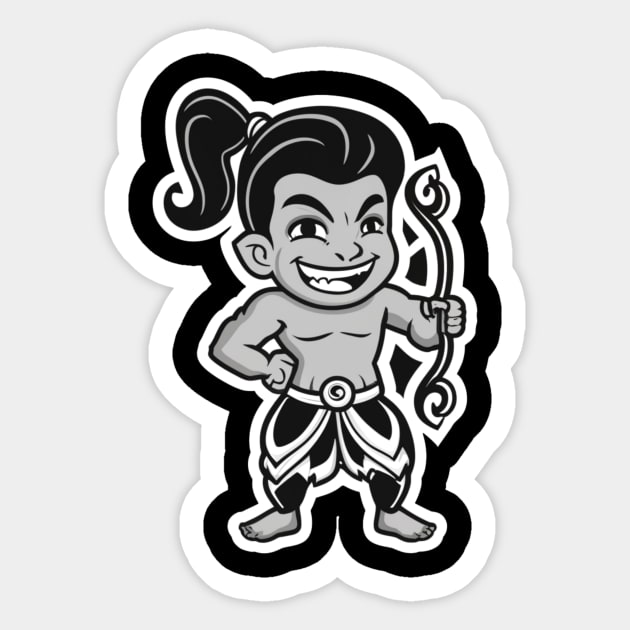 Cute Little Tribal Art Warrior Archer Sticker by joolsd1@gmail.com